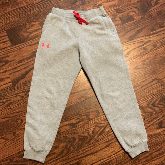 2-PIECE UNDER ARMOUR GRAY SWEATPANTS & GRAY COLDGEAR HOODIE; BOTH MEDIUM YOUTH - Picture 2 of 9